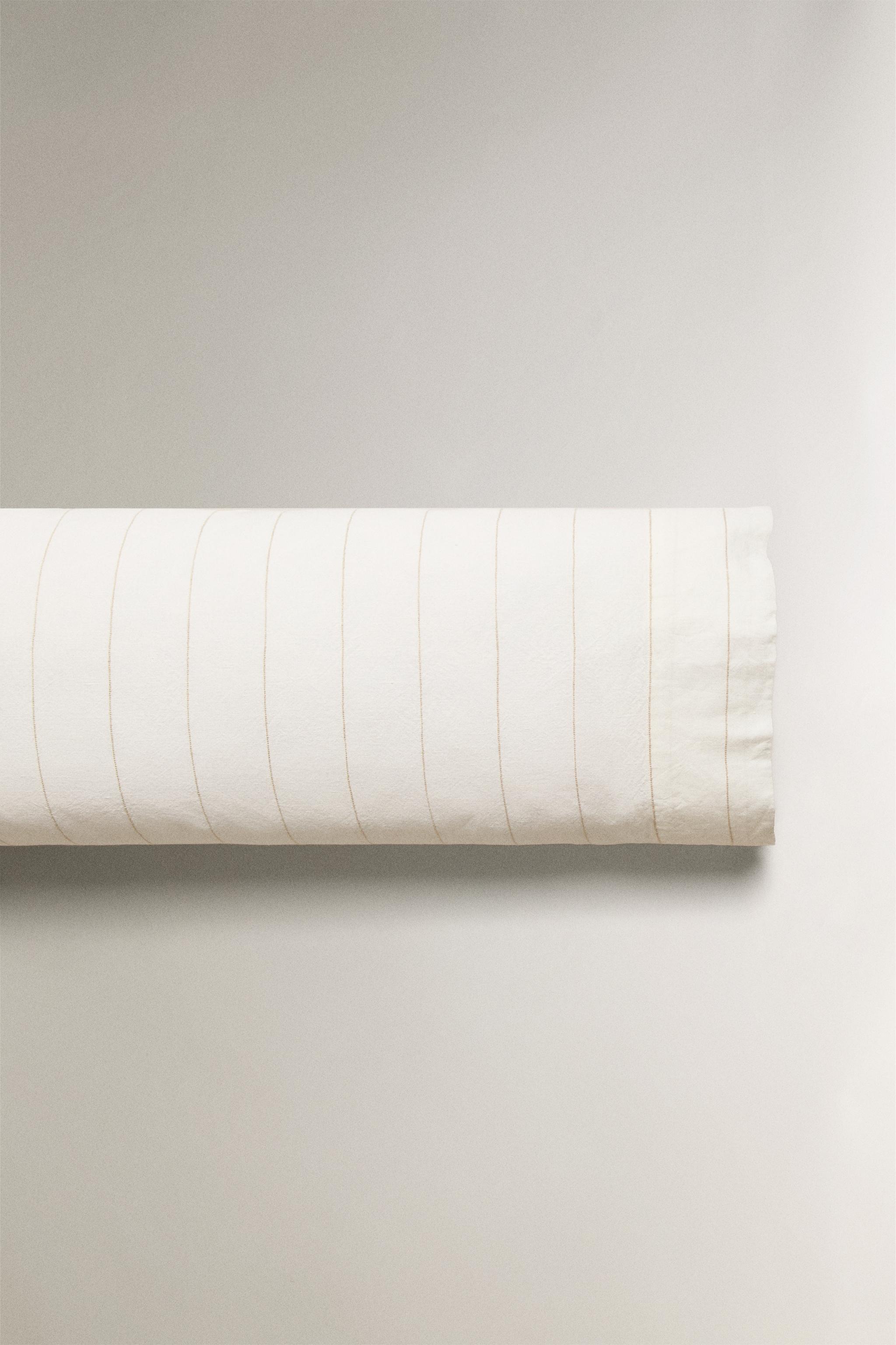 TAIE D’OREILLER LIN COTON RAYURES